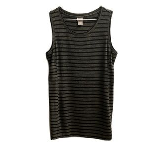 Chico’s, Heather Olive Green/Black, Sleeveless Scoop Neck Top, 0(4-6)